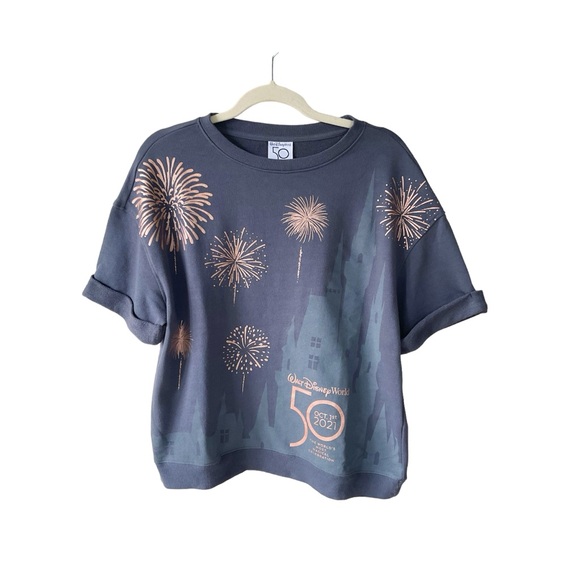 Disney Tops - Walt Disney World 50th Anniversary Dolman Sleeve Sweatshirt Dark Grey Size L